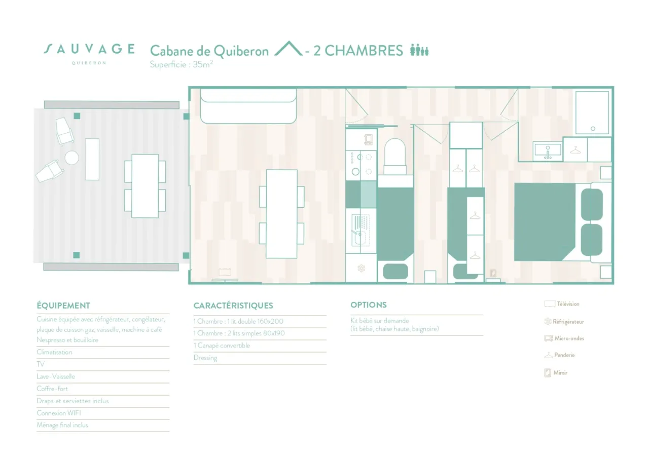2 chambres (pointue) - modèle 1