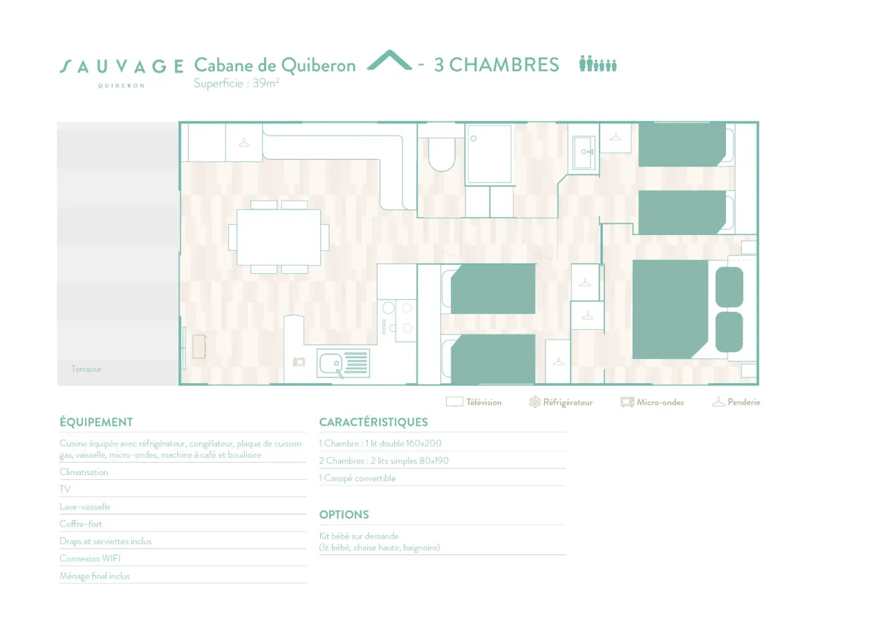 3 chambres - modèle toit pointu